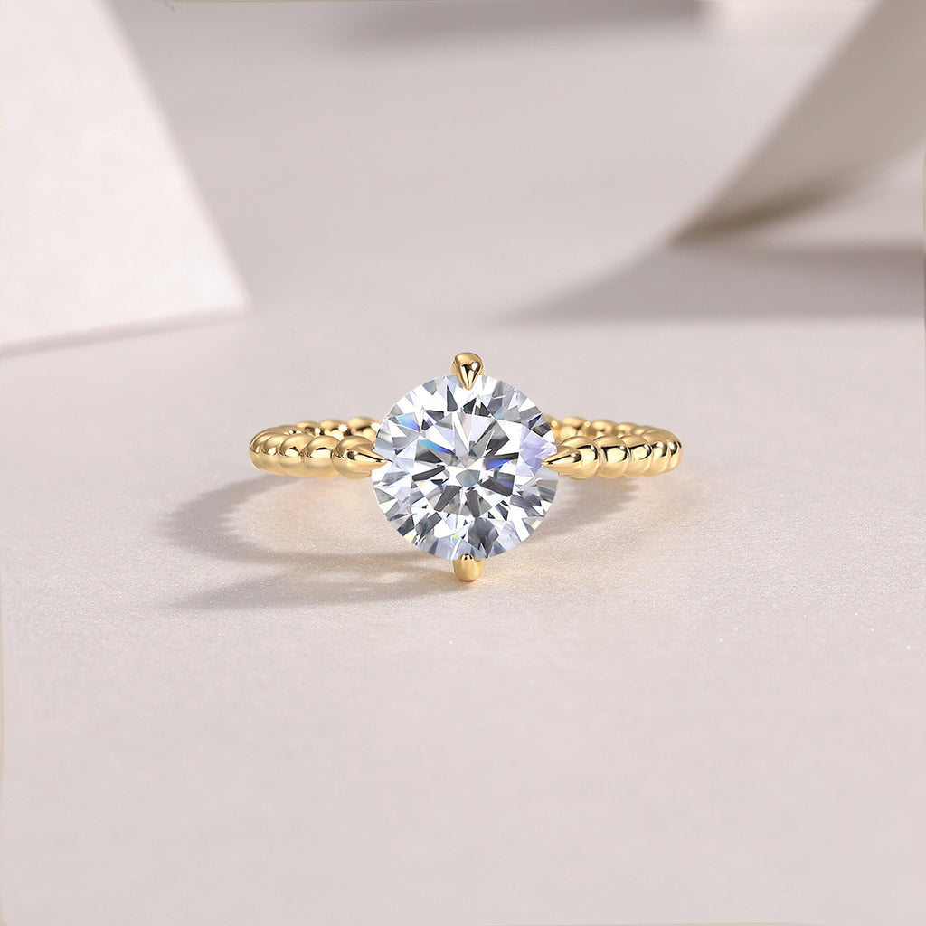 Forget-me-not - A Fashionable And Luxurious Jewelry Piece Set With 3-carat Moissanite S925 Sterling Silver And Gold-plated Diamond