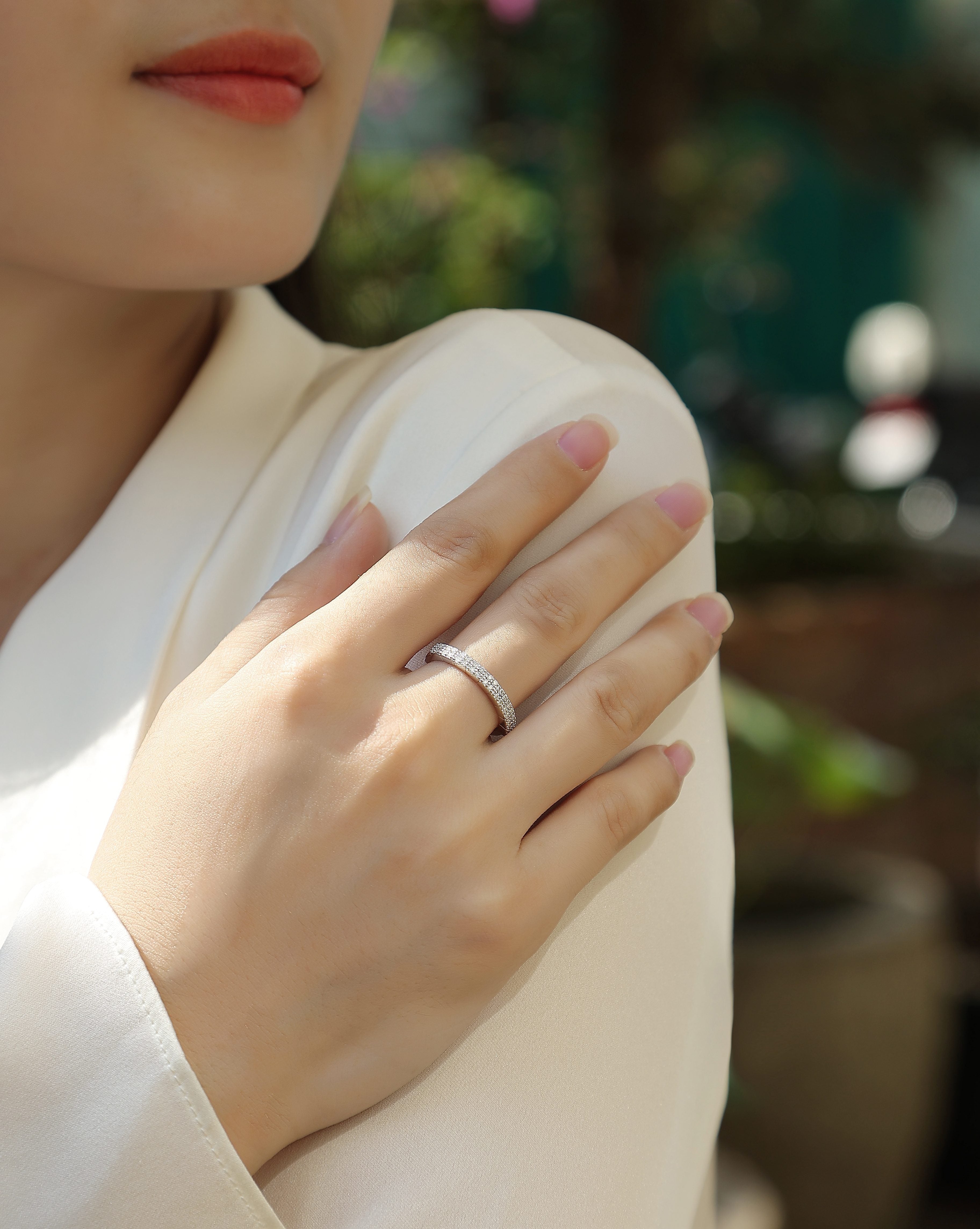 For Love - A Fashionable And Luxurious Jewelry Accessory Set With Moissanite S925 Sterling Silver And Platinum-plated Diamond