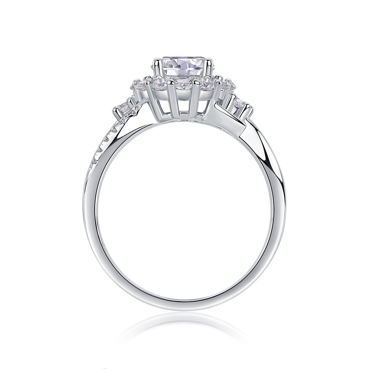 Snow Lotus - A Fashionable And Luxurious Jewelry Piece Set With 2-carat Moissanite S925 Sterling Silver And Platinum-plated Diamond