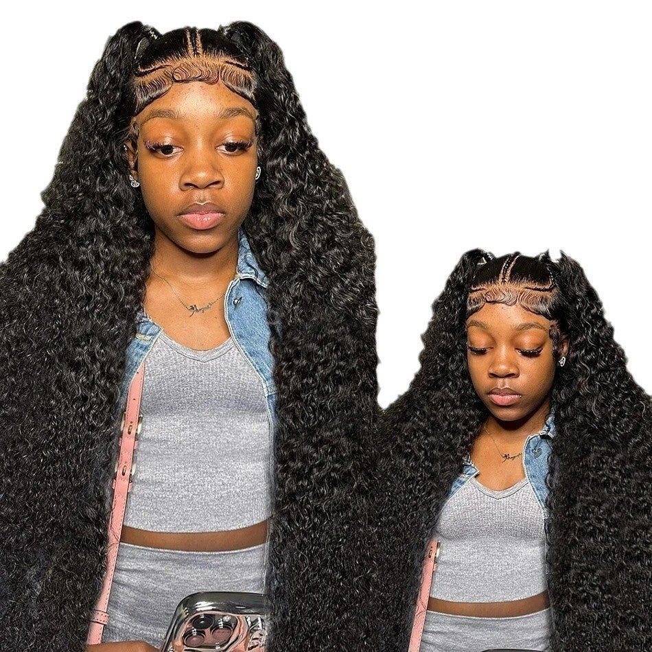 13x6 Front Lace Wig Female Medium Long Curly Hair Hair Cover