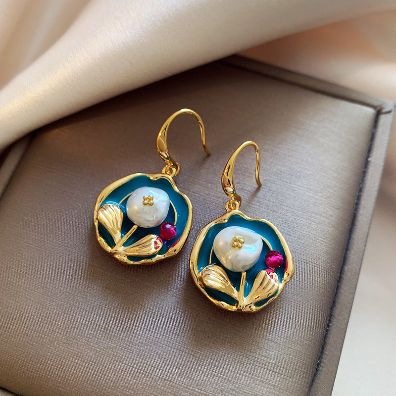 Baroque Pearl Temperament Earrings Women