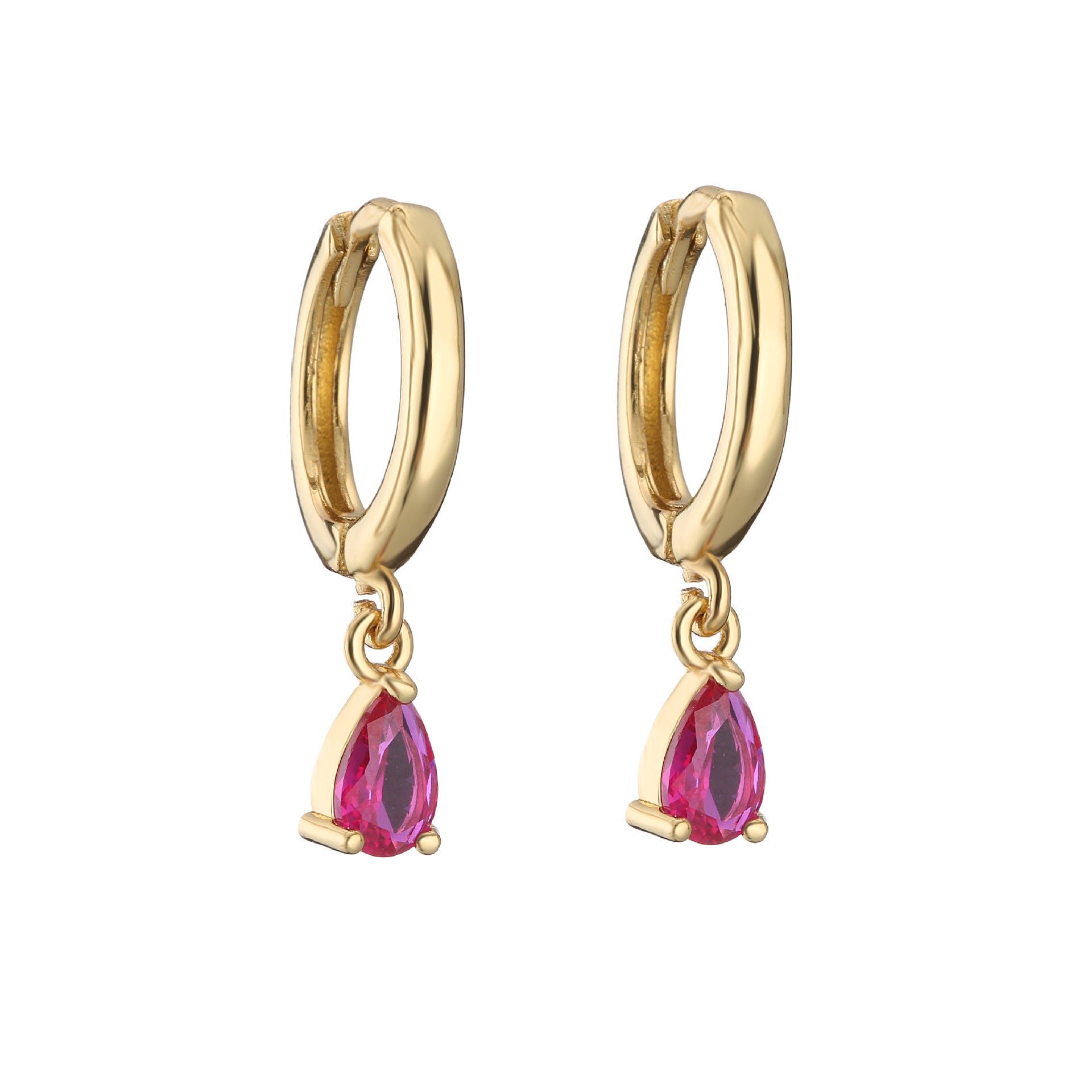 Women's All-match Micro Inlaid Zircon Drop-shaped Colorful Crystals Earrings