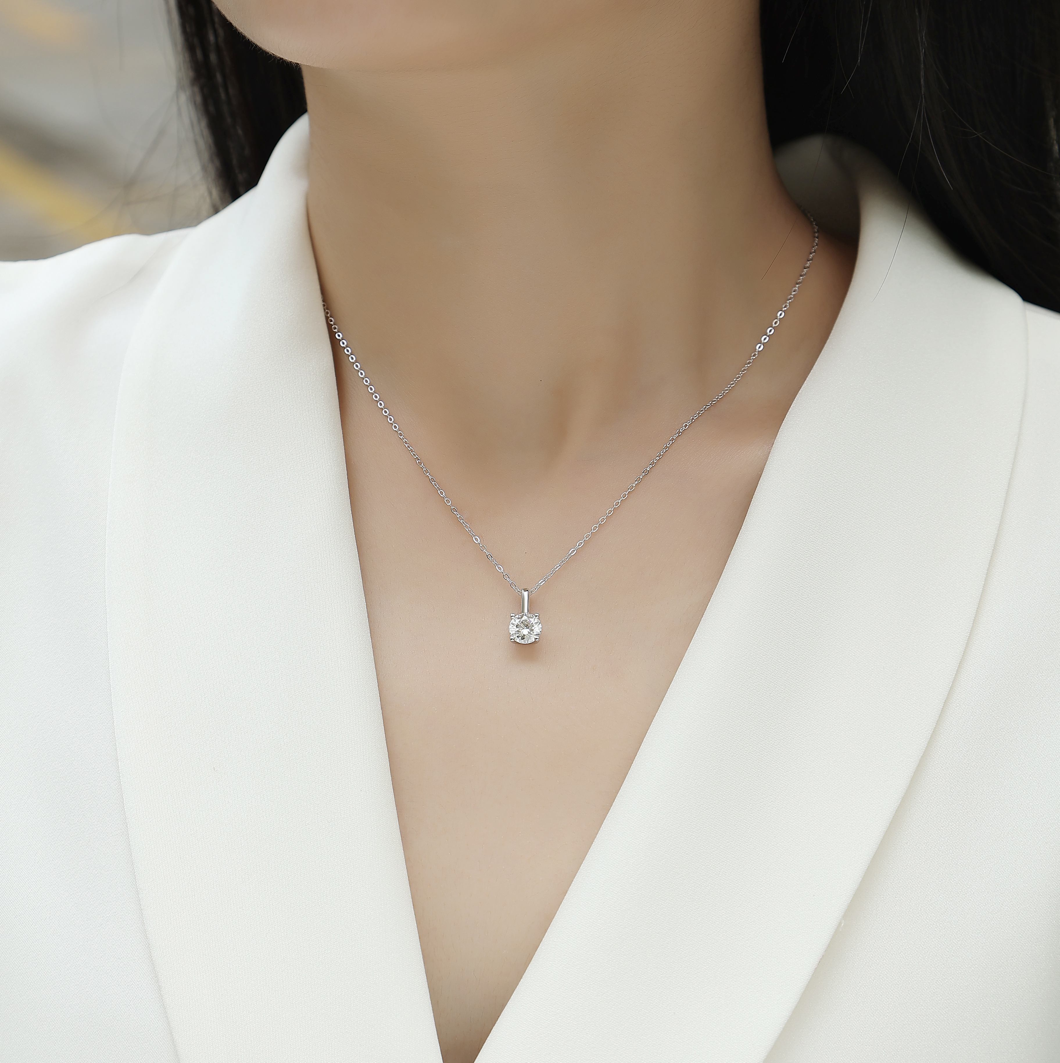 Encounter - A Fashionable And Luxurious Diamond Jewelry Pendant Set With 1-carat Moissan Diamond S925 Sterling Silver